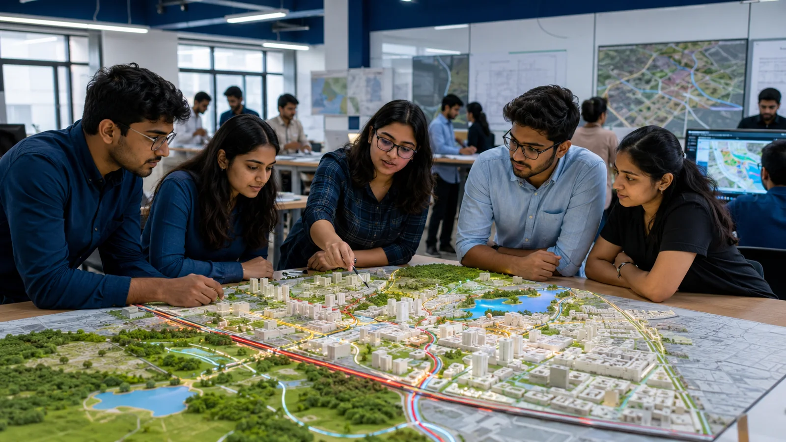 Indian students learning Planning through practical work